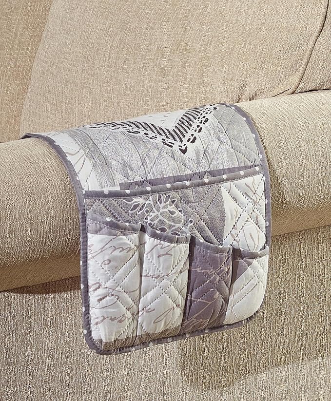 Brilliant Sunshine Grey Heartlove Couch Armrest Cover, Armrest Organizer & by BrilliantSunshine