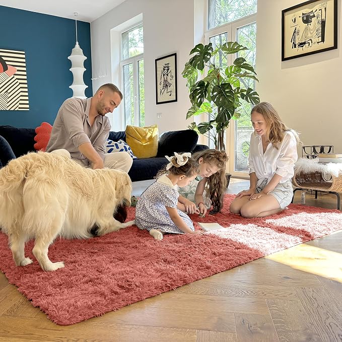 OLANLY Area Rugs for Living Room Bedroom, Machine Washable 4x5.9 ft Soft Fluffy - Image 7