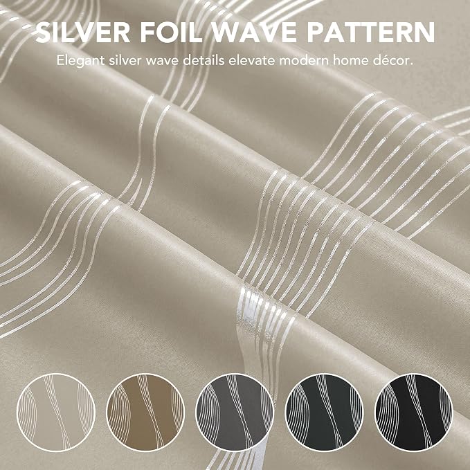 Deconovo Curtains for Living Room, Pattern Blackout Curtains 72 Inches Long | - Image 3