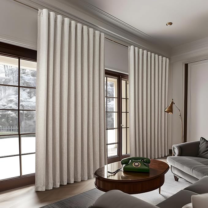Extra Wide 70 Inch Length Blackout Curtains & Drapes 92 Inches Long 2 Panels Set - Image 6