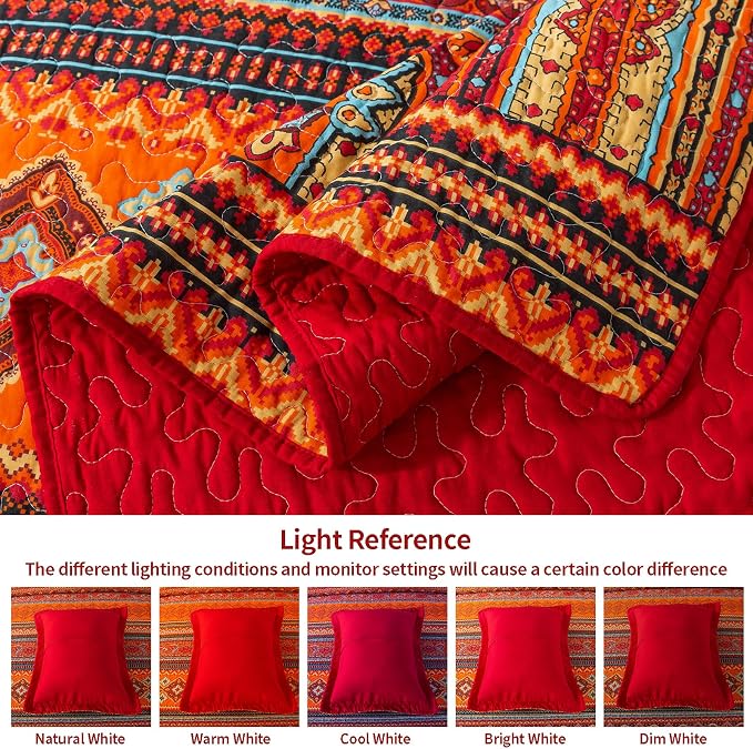 VAPUTAR Quilt California King Size Bedding Set, 100% Cotton Face King Quilt | - Image 5