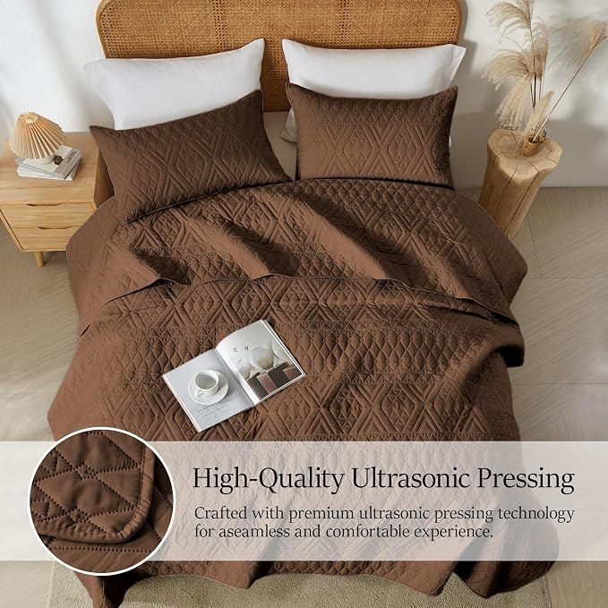 akkialla King/Cal King Size Quilt Bedding Set, Modern Style Geometric Pattern - Image 5