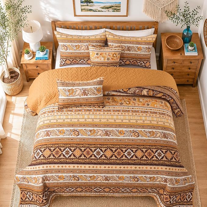 VAPUTAR 100% Cotton Face Bedspreads Queen Size, Exquisite Queen Quilt Sets | - Image 2