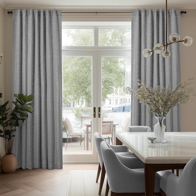 Deconovo Faux Linen 100% Blackout Curtains - Image 4