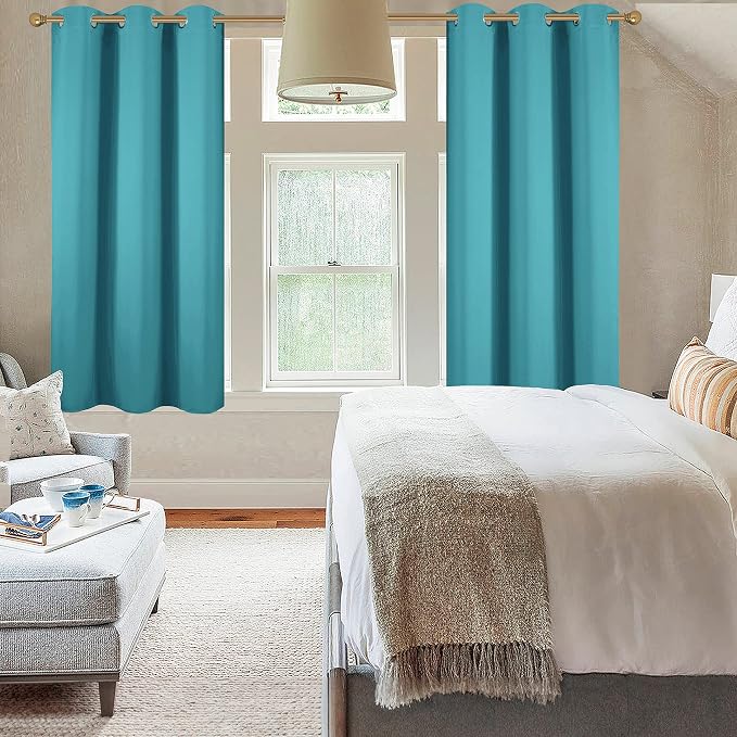 Diraysid Teal Grommet Blackout Curtains - Image 6