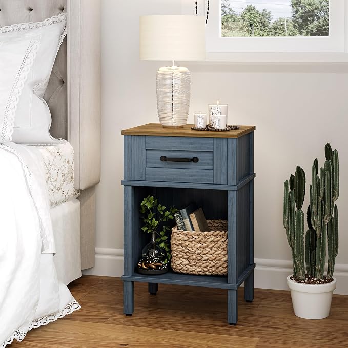 Blue Nightstand, Small Night Stand, Farmhouse Night Stands - Image 4