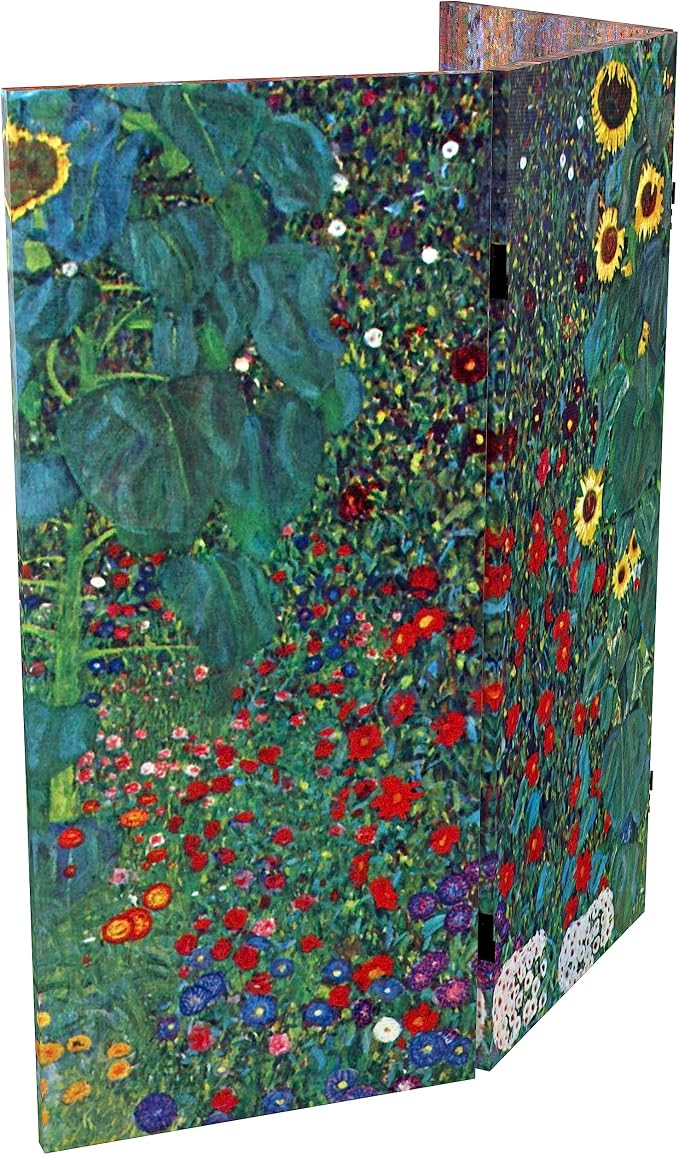Red Lantern Double Sided Works of Klimt Room Divider - Image 6