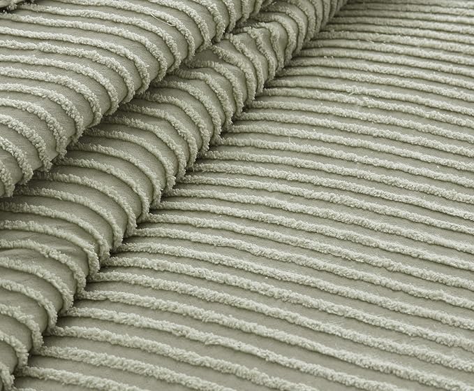 Beatrice Home Fashions Full Channel Chenille Bedspread, Sage | Soft, - Image 3