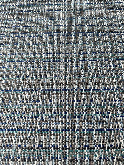 OctoRose 3 Side Zipper Upholstery Thick Linen Tweed Blue Grey, Full Size Futon Cover Sofa DayBed Mattress Slipcover (Linen-Blue/Grey, Full Size)