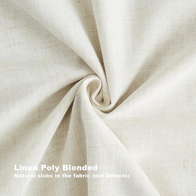 Vision Home Natural Pinch Pleated Full Blackout Curtains Linen Blended Room - Image 7
