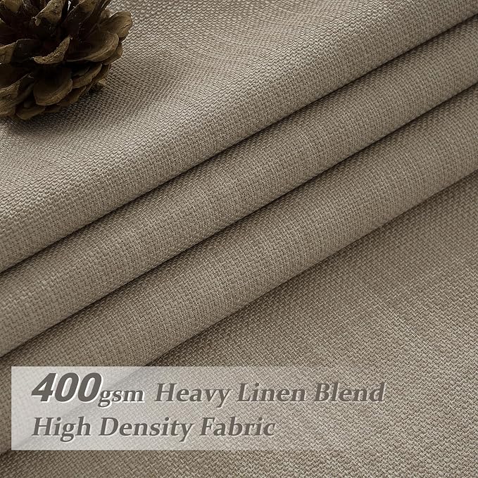 Extra Short Linen Blackout Double Layer Kitchen Curtains 45 Inches Long 2 Panels - Image 2