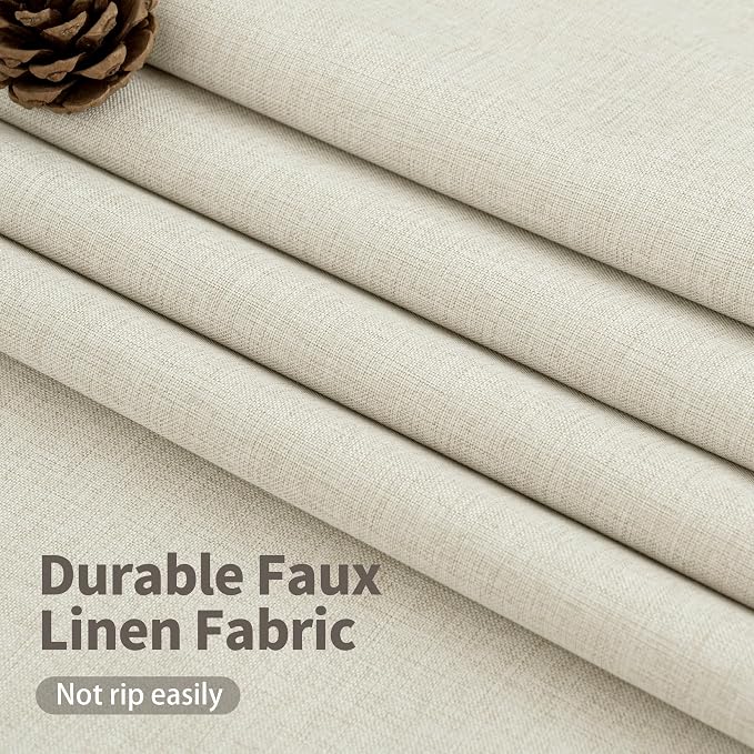 YoungsTex Stone Linen 100% Blackout Curtains - Image 3