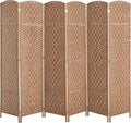 HOMCOM Room Divider 6-Panel, 6FT-Tall Folding Privacy Screen, Natural | by HOMCOM