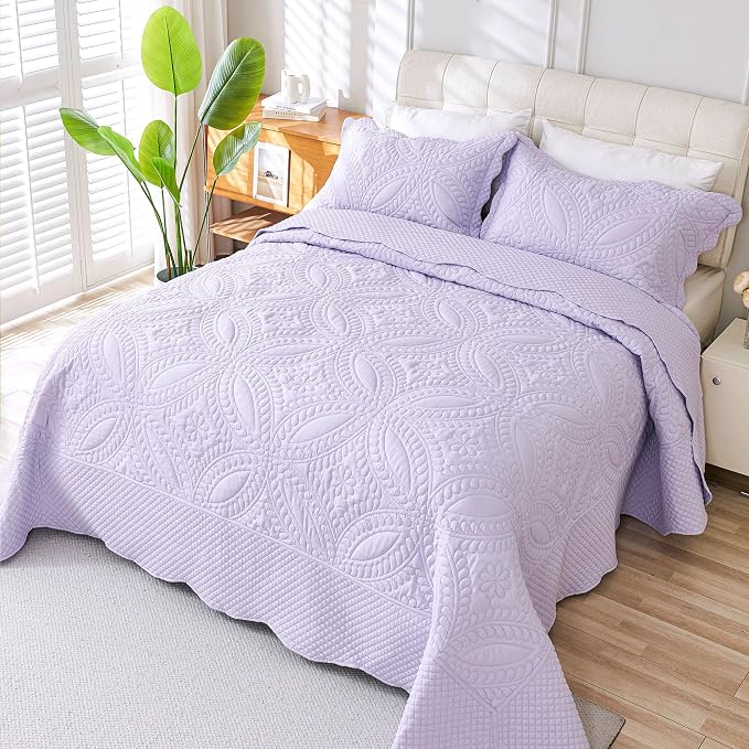 Cmfshape Oversize King Bedspread 120"x120", 3 Piece California King Quilt - Image 2