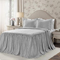 Lush Decor Ticking Stripe Bedspread King Size 3 Piece Set Black by LushDecor