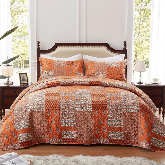 Quilt Set King Size 3 Piece Bedspread Coverlet Lightweight Comforter Microfiber - Image 2
