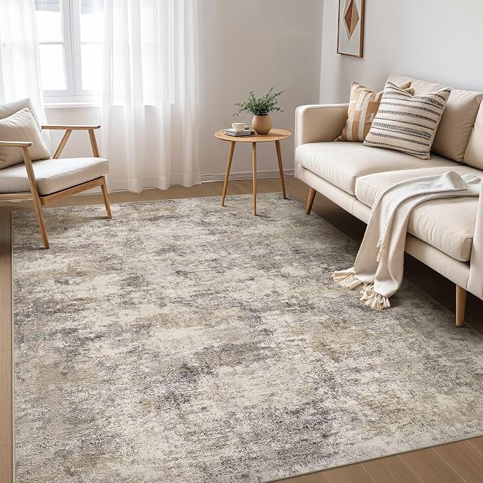 Nakagishi Boho 5x7 Area Rug Living Room Rugs Machine Washable Brown Gray | Soft by NakagishiAreaRug