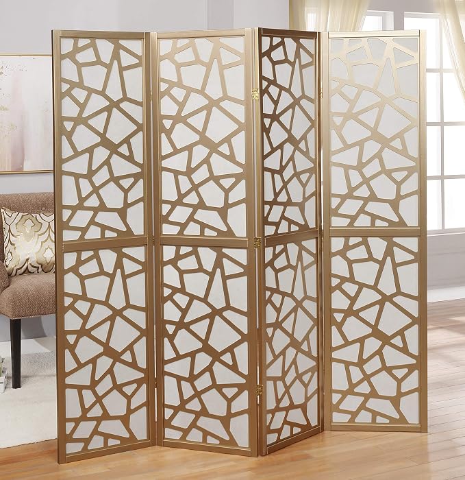 Roundhill Furniture Giyano 4 Panel Screen Room Divider - Image 5