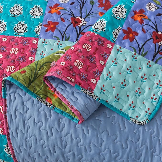 SLPR - All is Bright Colorful Patchwork Quilt Set, Twin - Image 5