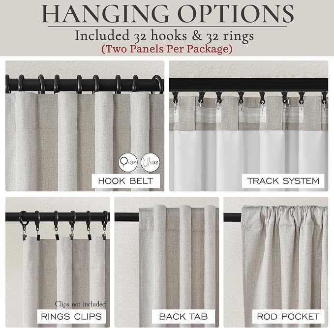 Light Brown Linen Floor to Ceiling Curtains - Image 5