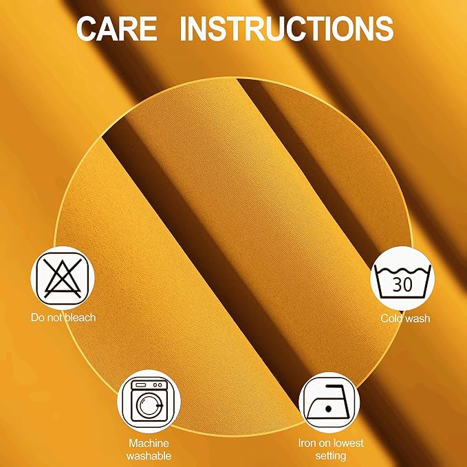 100% Blackout Yellow Curtains - Image 5