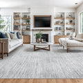8x10 Area Rugs for Living Room, Large Washable Rug Non Slip Grey | Soft Low Pile by Valenrug