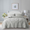 Light Grey Damask Quilt King Size Bedding Sets by B2EVER