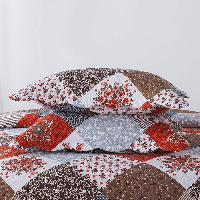Floral Printed Quilt Sets 3-Piece Super Soft Lightweight King Size Bedspread - Image 5