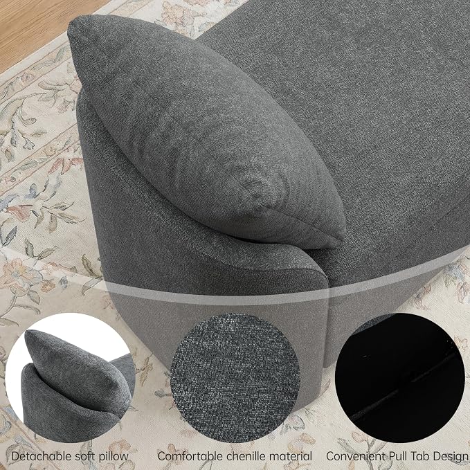 Usaint 58.3" Upholstered Storage Ottoman Bench - Image 6