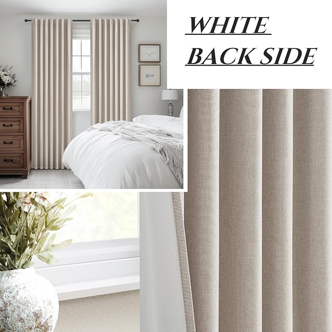 Full Blackout Taupe 100 Inch Long Curtains - Image 6