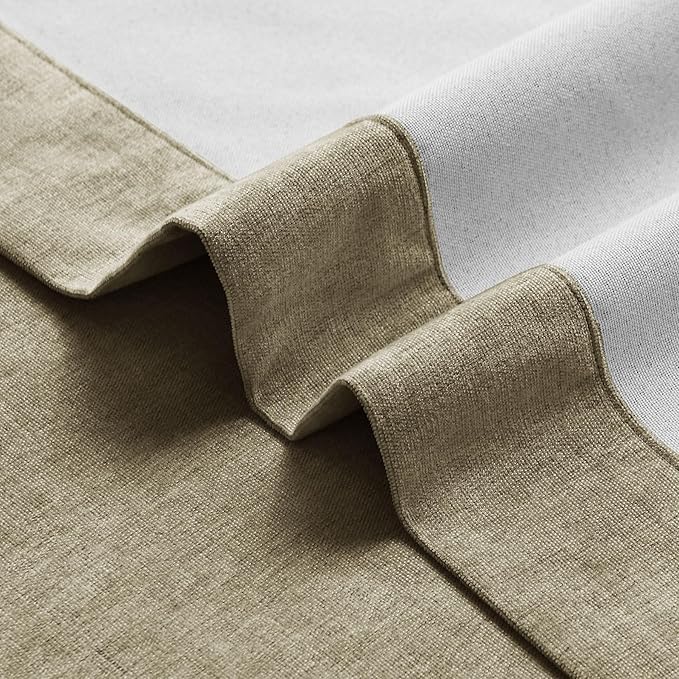 Macochico 100" Wx84 L Soil Brown Full Blackout Curtains for Sliding Door, Thermal Insulated Drapery for Living Room Bedroom Windows Patio Door, Modern Chenille Grommet Curtains with Tieback 1 Panel