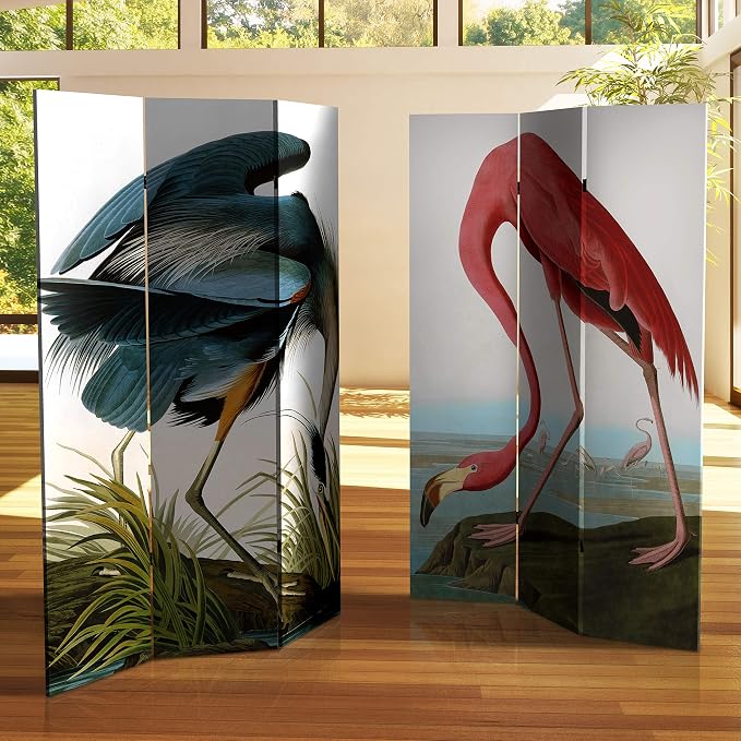 Red Lantern 6 ft. Tall Double Sided Audubon Heron & Flamingo Canvas Room - Image 6