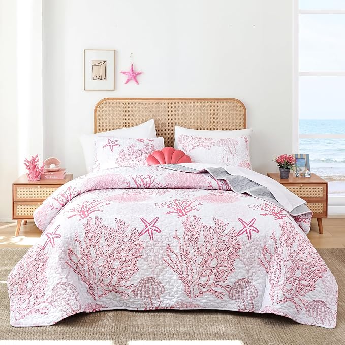 weigelia Coastal Quilt Queen Size, Soft Lightweight Microfiber, Machine Washable by WEIGELIA