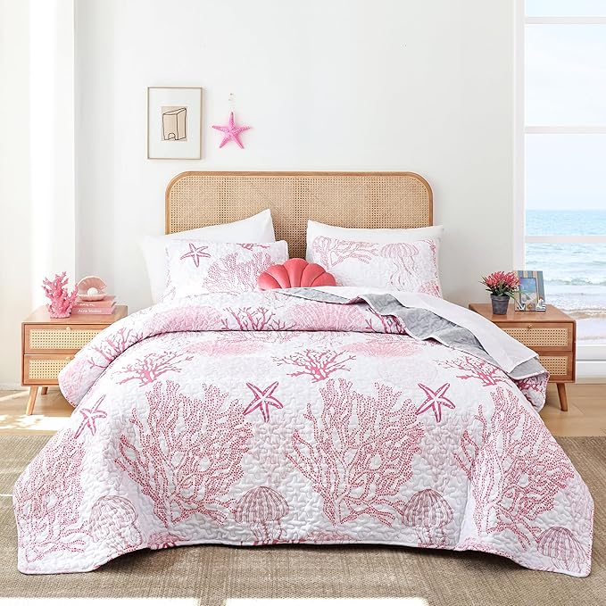 weigelia Coastal Quilt Twin Size, Soft Lightweight Microfiber, Machine Washable by WEIGELIA