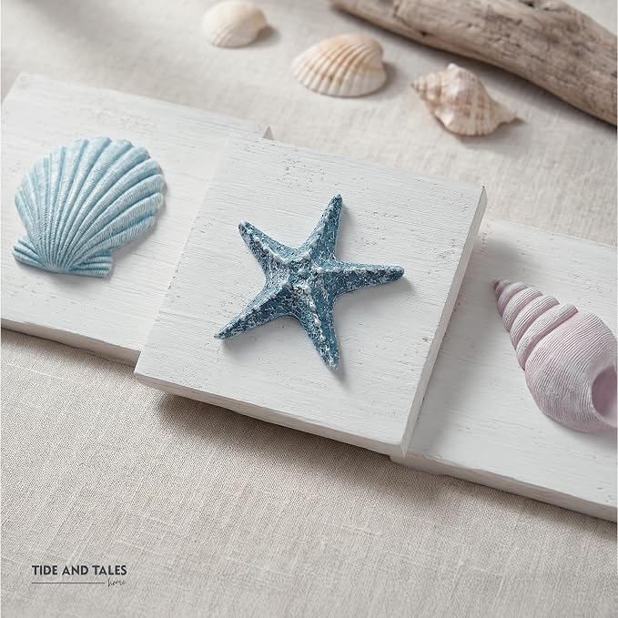Tide and Tales 3D Beach Wall Art, Coastal Bathroom Wall Decor, Textured 3D - Image 2