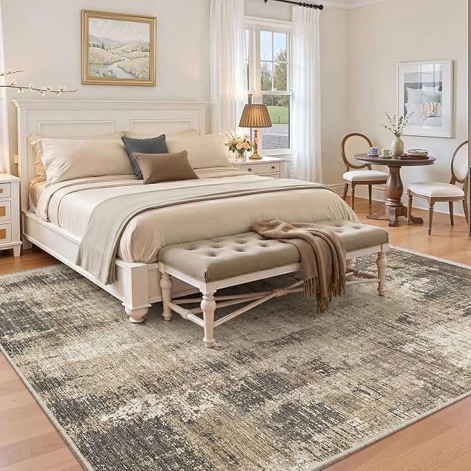 6x9 Area Rugs, Abstract Large Washable Rugs - Image 3