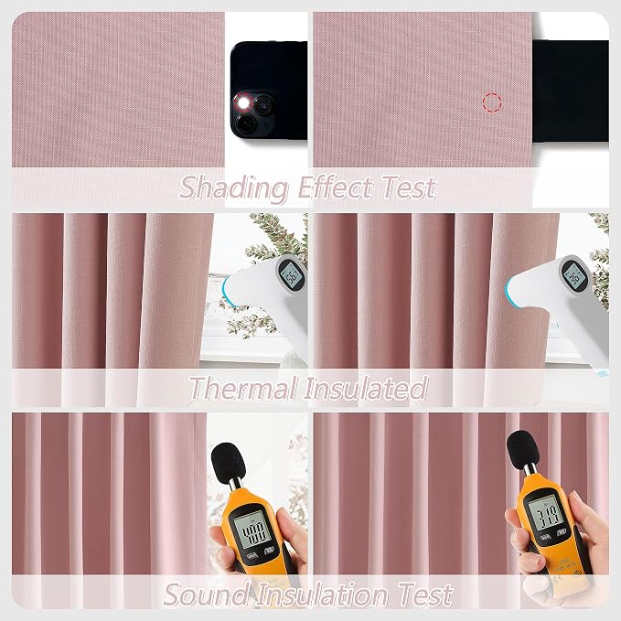 100% Blackout Curtains 80 Inch Length 2 Panels Set - Image 5