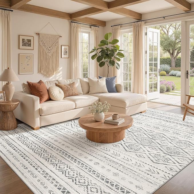Nakagishi Area Rug Living Room Rugs: 10x14 Large Soft Machine Washable Boho - Image 2