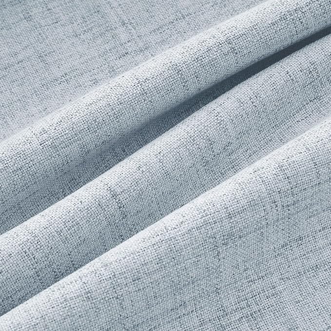 MIULEE 100% Blackout Linen Curtains 42 x 63 Inch Chambray Blue 2 Panels | - Image 9