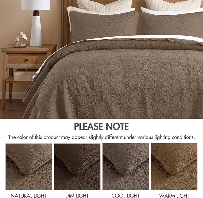 Madison Park King Quilt Bedding Set, Cottage-Inspired Damask, Classic Stitch - Image 8