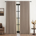 QJmydeco Dark Flax Black Out 92 Inch Long Boho Curtains 2 Panel Set, Farmhouse by QJMYDECO