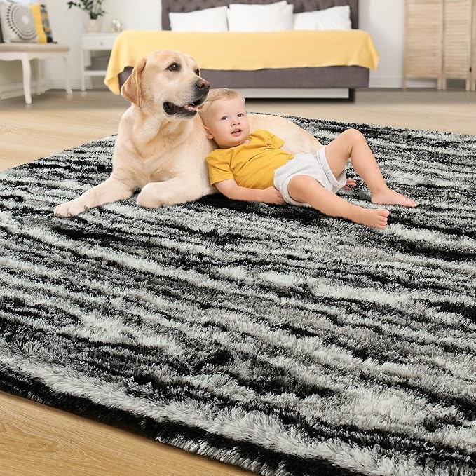 Soft Fluffy Rugs for Bedroom, 4x6 Area Rug for Living Room, Modern Shaggy Room - Image 4