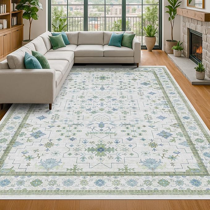 Blue and Green Living Room Rug 7x10 - Image 3