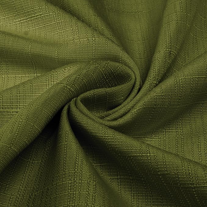 Diraysid 100% Blackout Curtains Olive Green Linen Curtains - Image 5