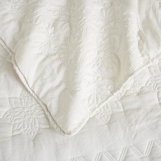 Boho Ivory Quilt Twin Size Bedding Sets - Image 6