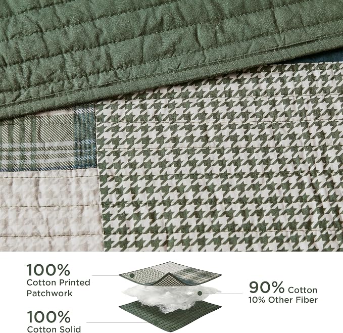 Woolrich Quilt Set Patchwork Channel Quilting, Cottege Coverlet - Image 3