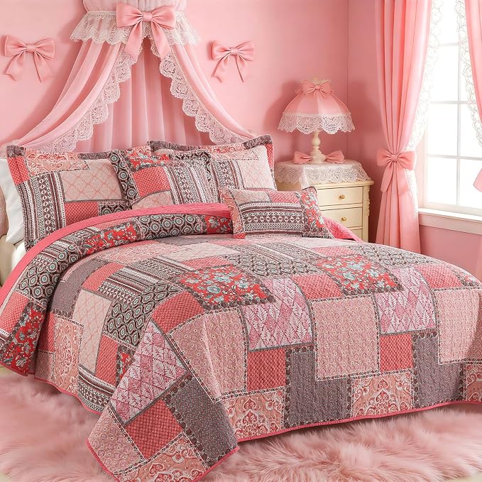VAPUTAR Cotton King Size Quilt Bedding Sets - Image 2