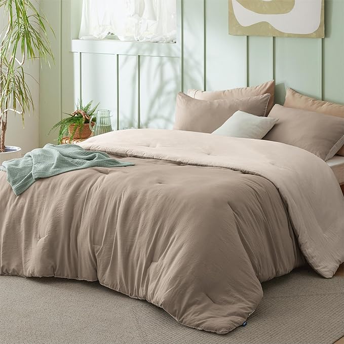 Bedsure Queen Comforter Set, Khaki Beige Soft Prewashed Bedding by Unknown