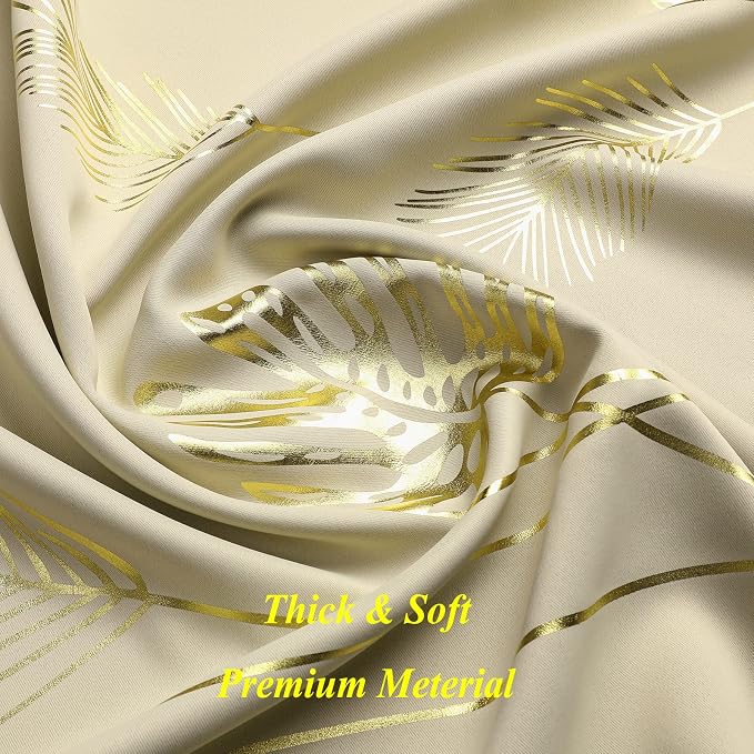 Beige Curtains 90 Inches Long, Room Darkening Curtains - Image 5