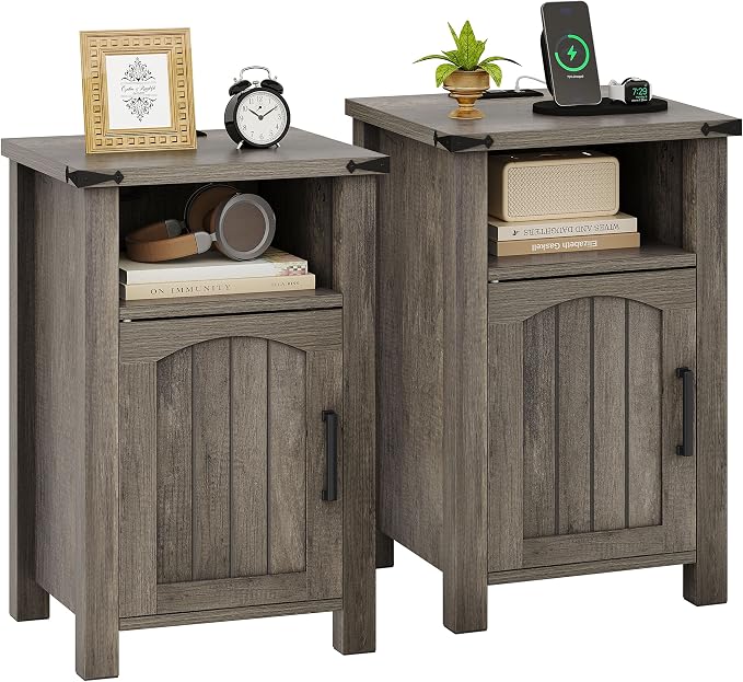 Decofy Farmhouse Nightstand by Decofy